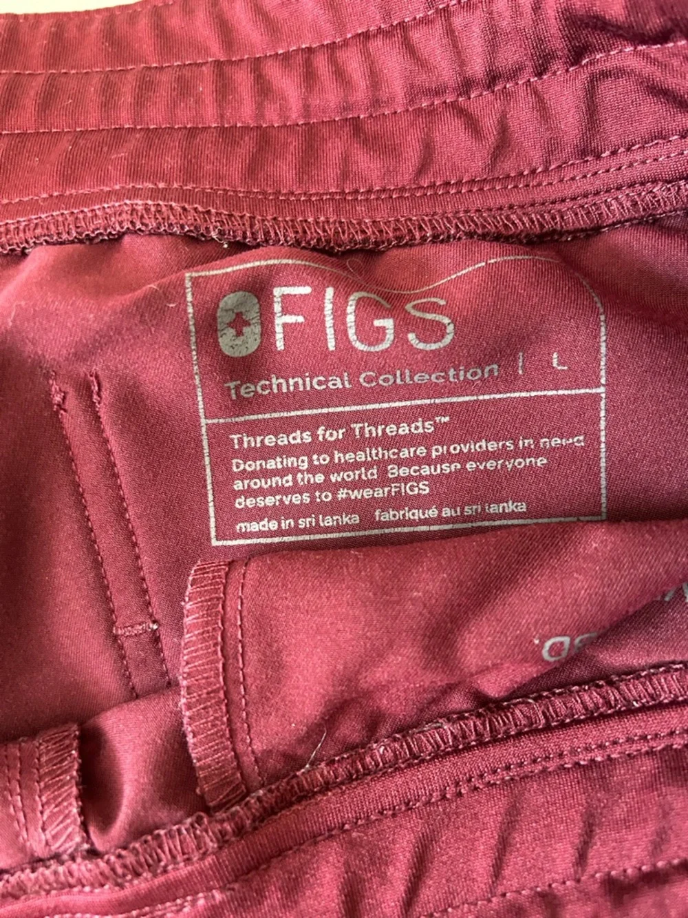 Figs Maroon Women's Jogger Scrub Pants - Picture 4 of 5